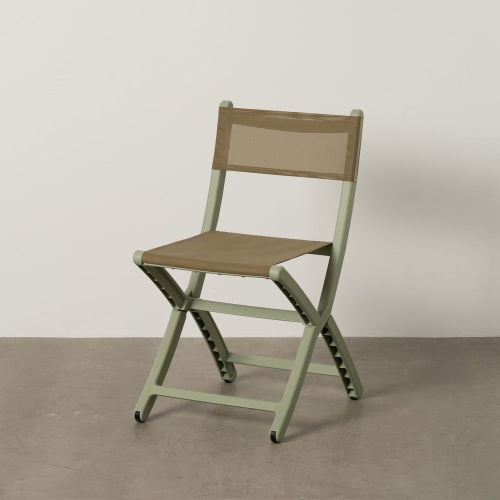 Folding Chair in Green Polypropylene, 45 x 55 x 83 cm