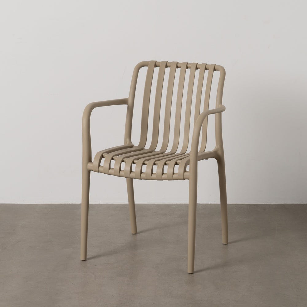 Stackable Beige Chair Made of Polypropylene, 56 x 57 x 81 cm
