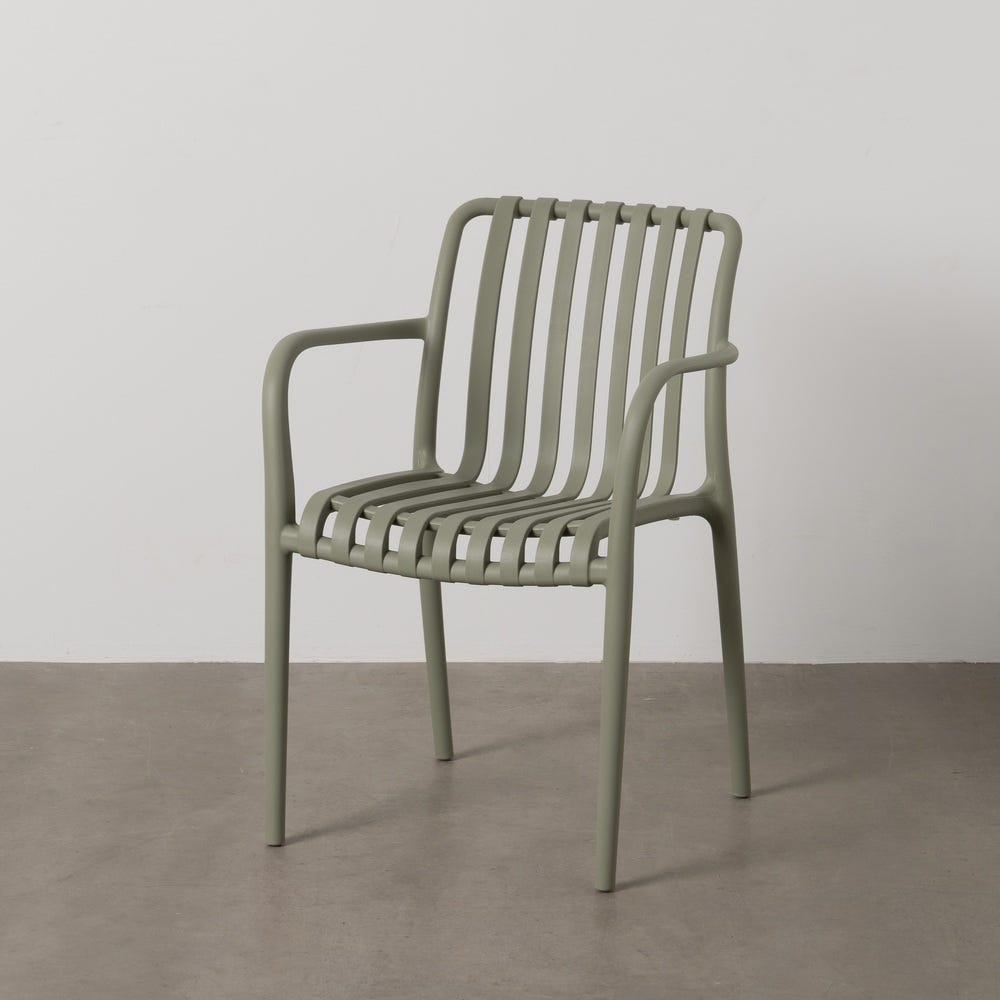 Stackable Green Polypropylene Chair 56 x 57 x 81 cm