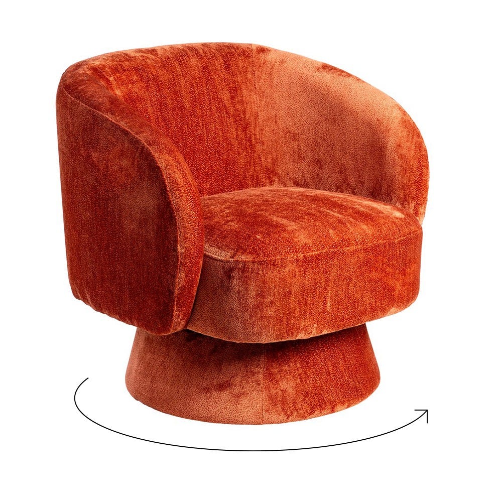 Rust Weave Highback Rotating Armchair