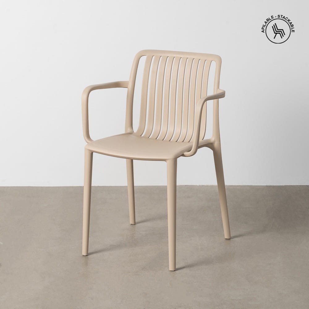 Stackable Outdoor Chair Made of Polypropylene, Dimensions 53 x 50 x 77.5 cm