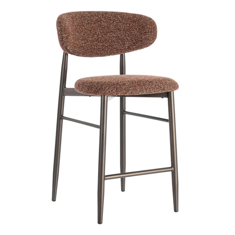Tile Pattern Fabric and Metal Island Stool