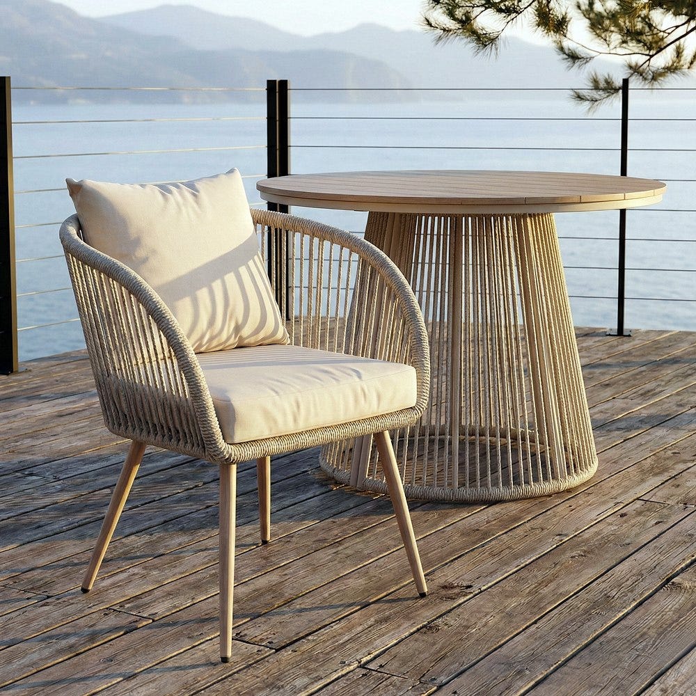 Outdoor Steel Frame Chair with PE Rattan, 66 x 65 x 80 cm
