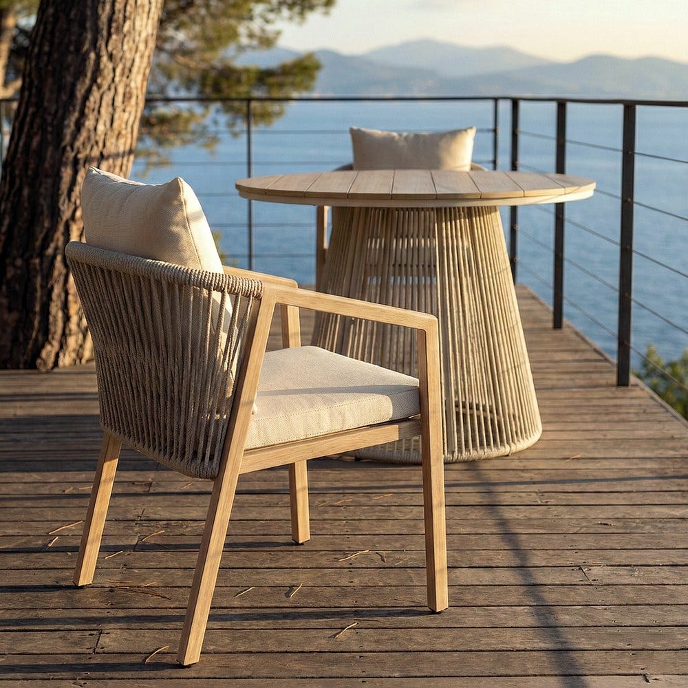 Outdoor Steel and Rattan Chair 54 x 61 x 78 cm