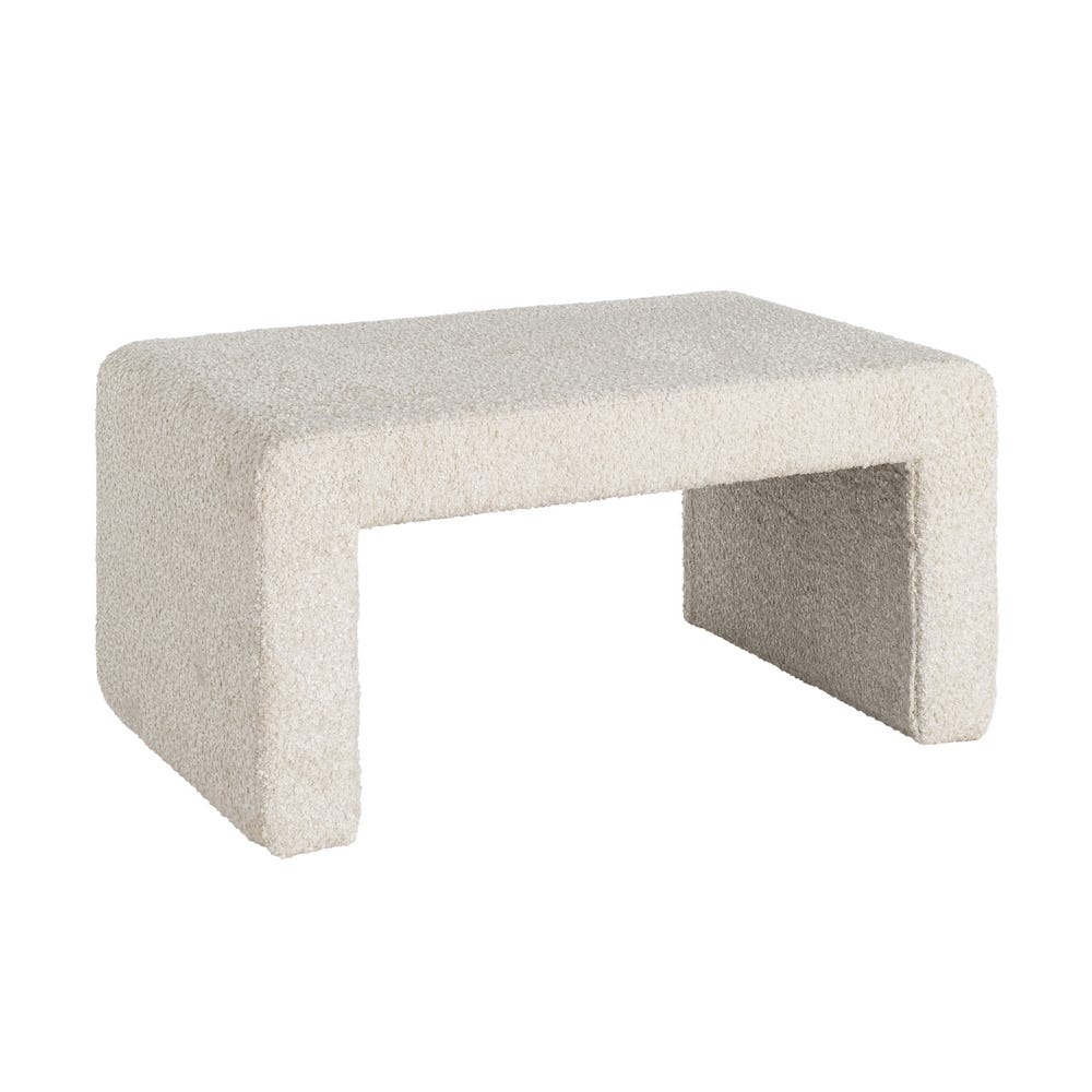 Cream Upholstered Bench Seat