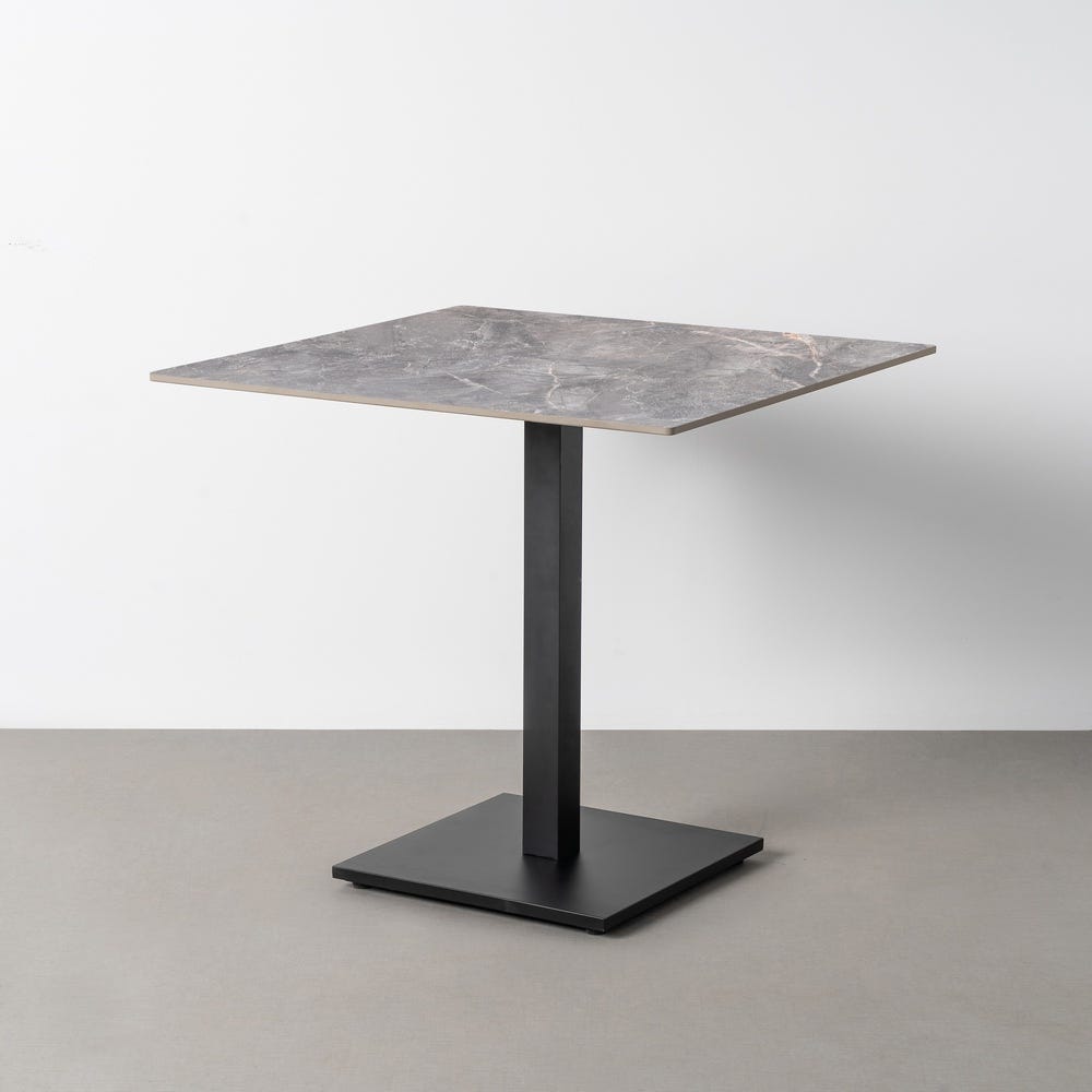 Grey Contract-Grade Sintered Stone Table 80 x 80 x 75 cm