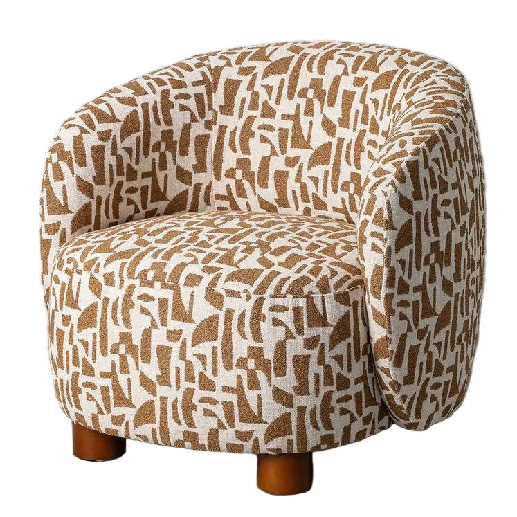 Impressed Cream and Ochre Armchair
