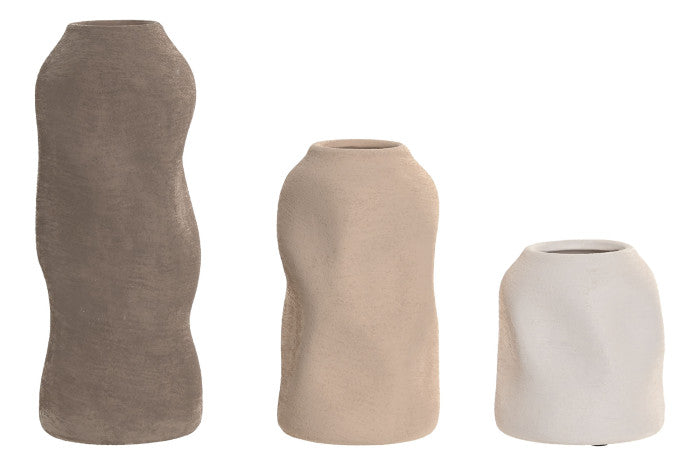 S/3 Stoneware Organic Vases