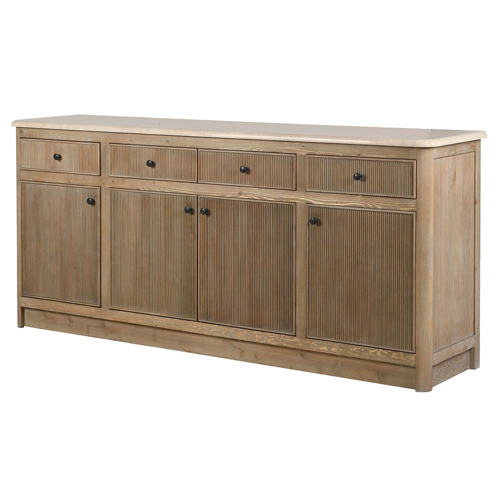 Ribbed 4 Door 4 Drawer Sideboard