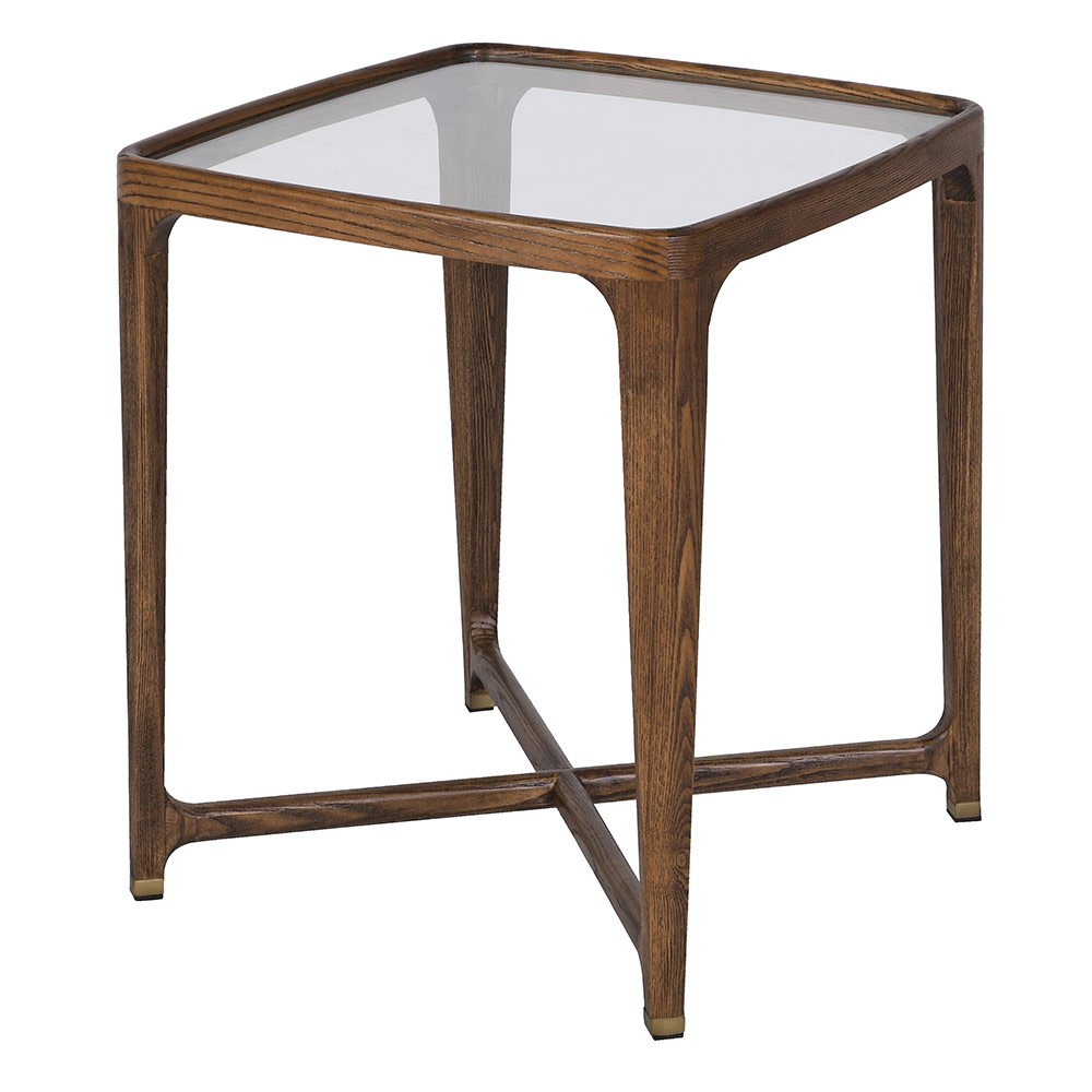 Cavell Square Side Table with Glass Top