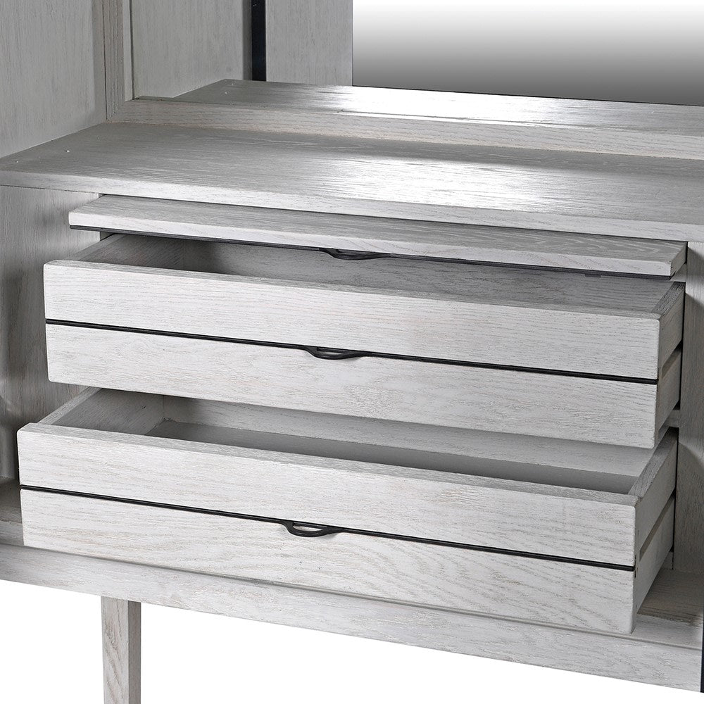 Akila Grey Square Drinks Cabinet - LUXONAS