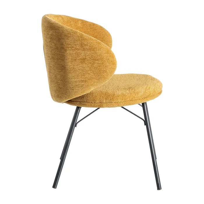 Alder Curve Mustard Dining Chair - LUXONAS
