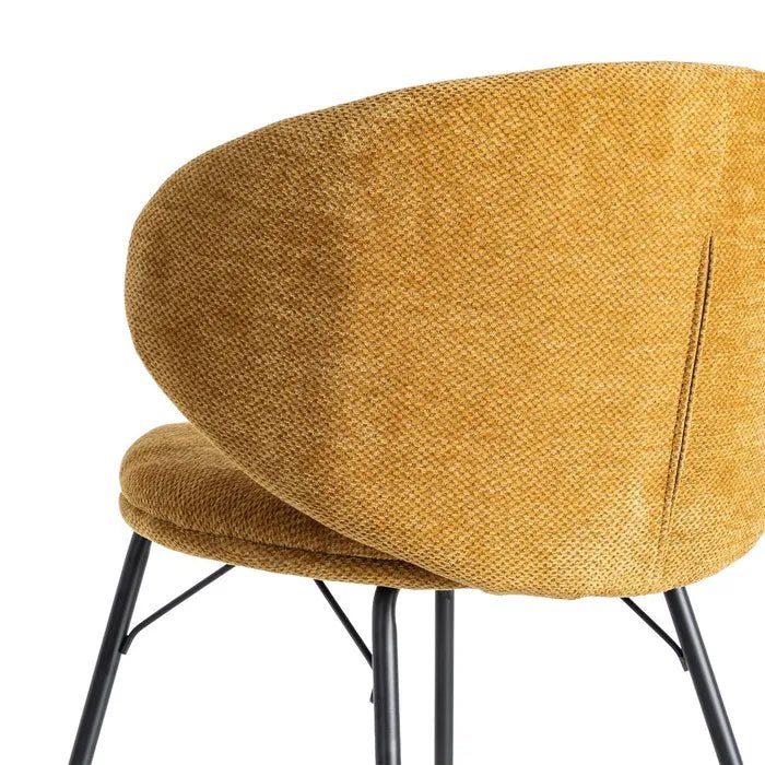 Alder Curve Mustard Dining Chair - LUXONAS