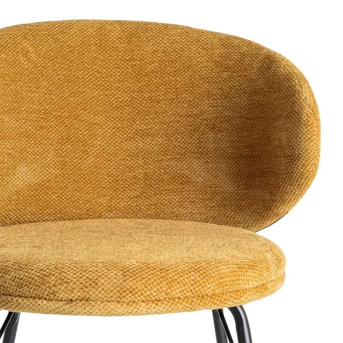 Alder Curve Mustard Dining Chair - LUXONAS