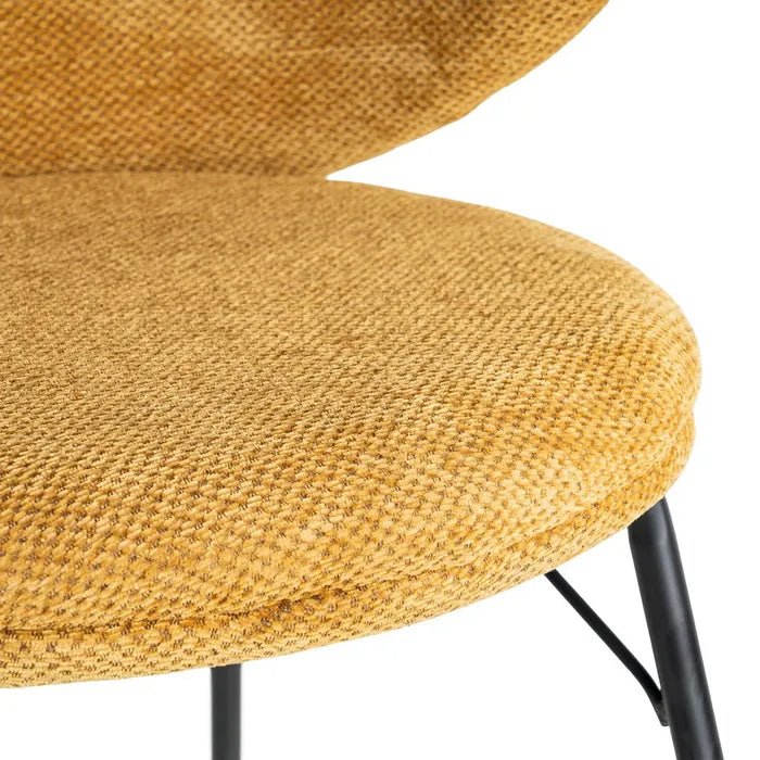 Alder Curve Mustard Dining Chair - LUXONAS