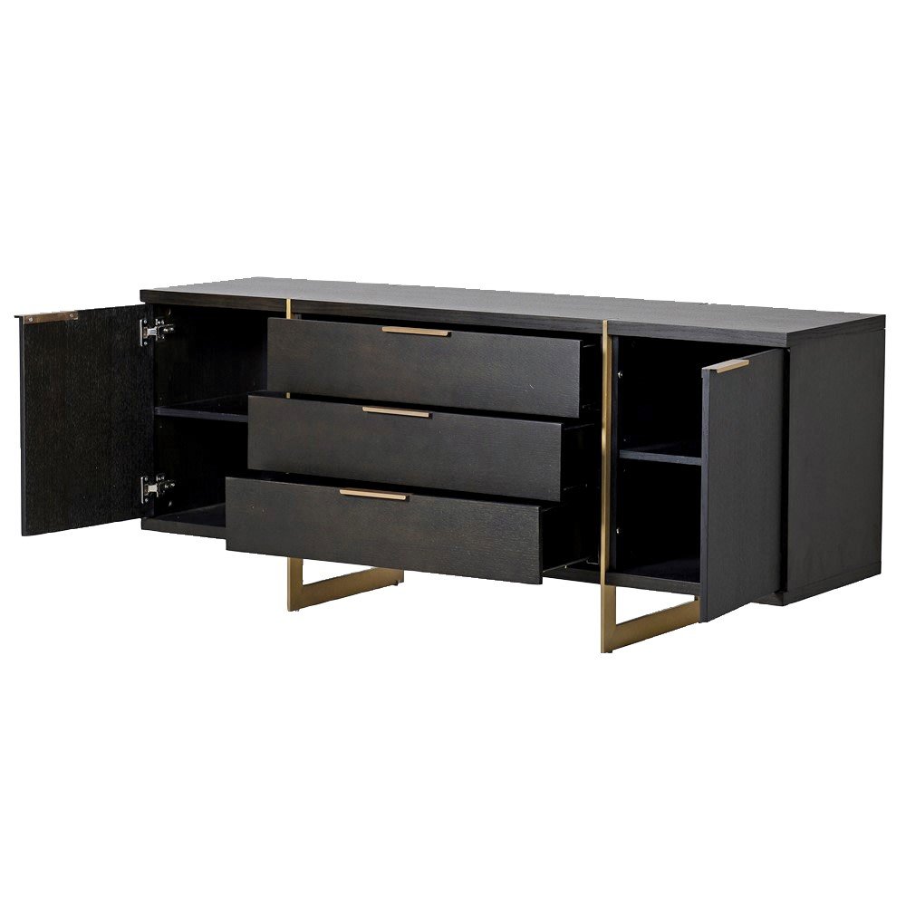 Andros Sideboard - Elegant Oak and Stainless Steel Design - LUXONAS