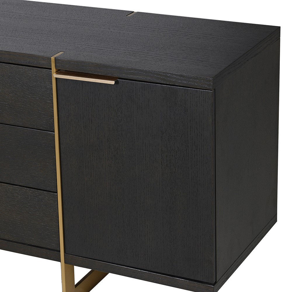 Andros Sideboard - Elegant Oak and Stainless Steel Design - LUXONAS