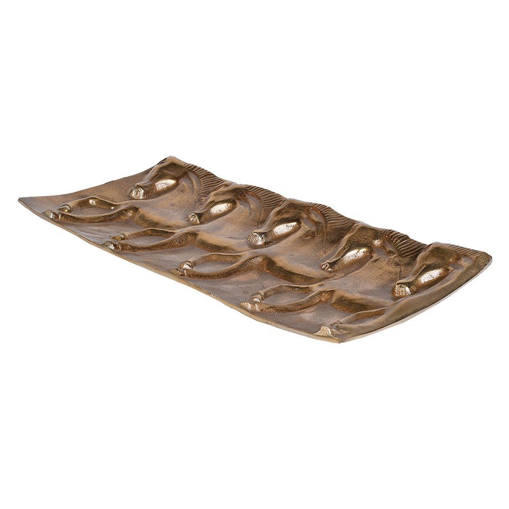 Antique Brass Horse Tray