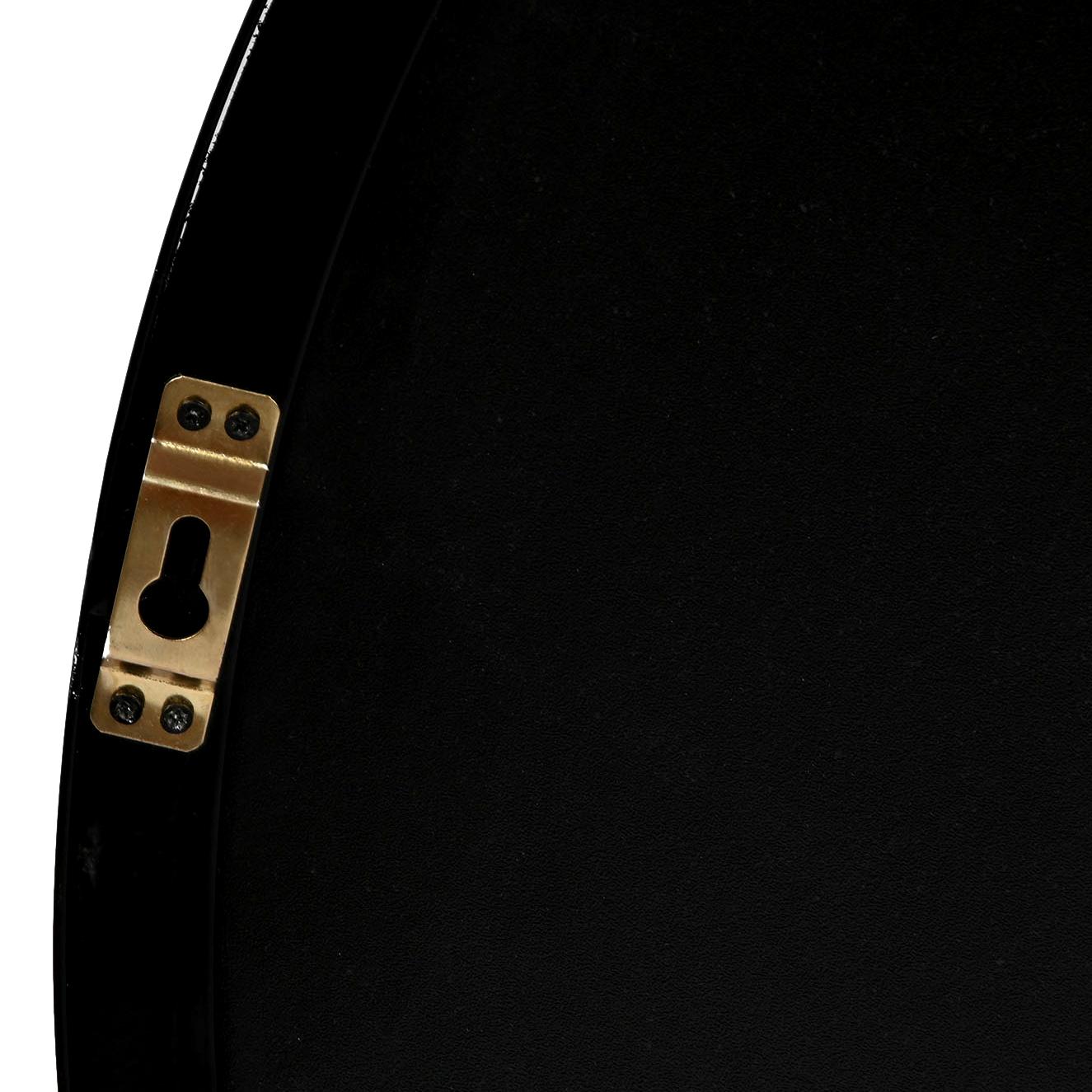 Antique Effect Round Mirror with Black Frame - LUXONAS