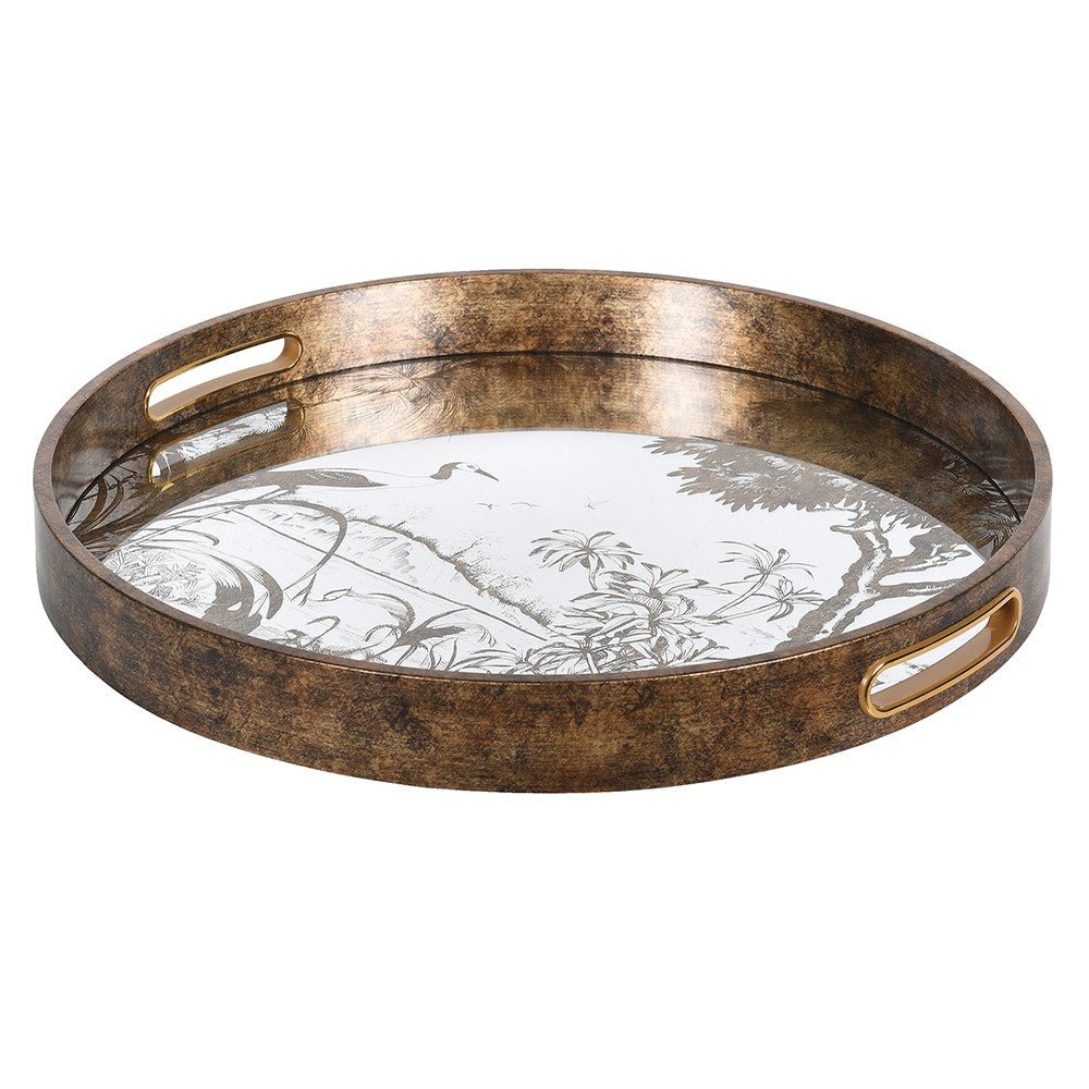 Antique Gold Decorative Grass Tray