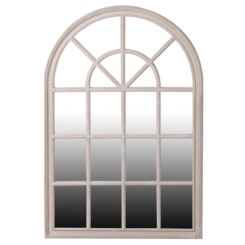 Antique Taupe Window Mirror