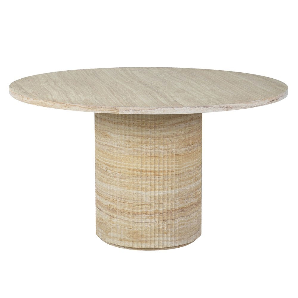Arden Round Faux Travertine Dining Table
