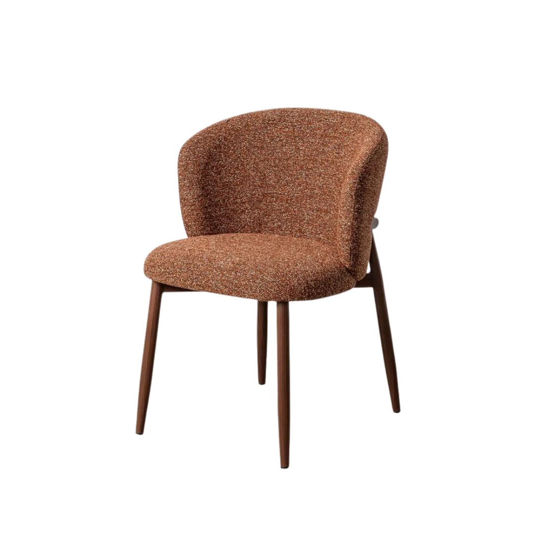 Beige Fabric Marbled Dining Chair - LUXONAS