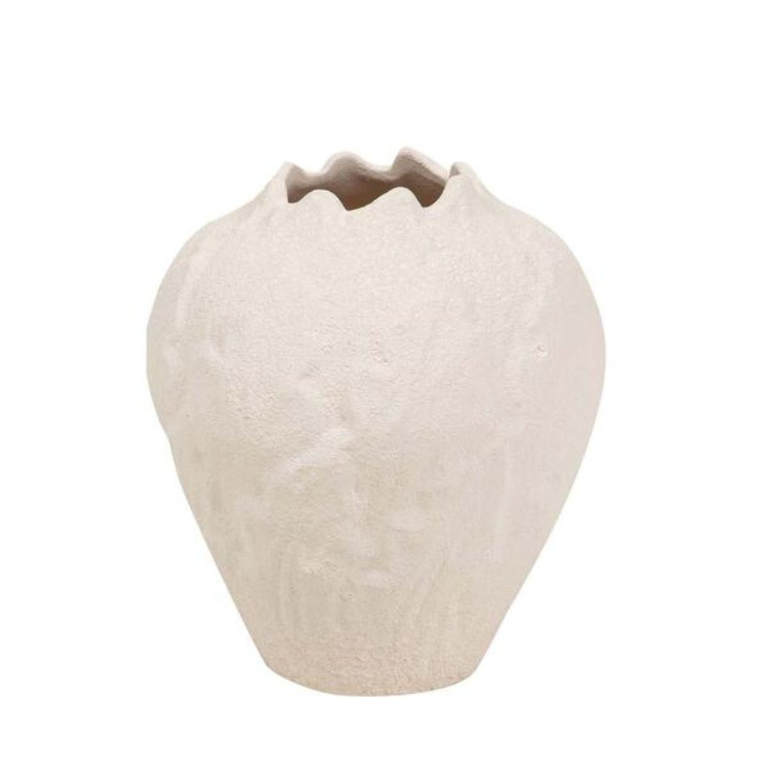 Beige Large Ceramic Vase - Elegant Home Décor