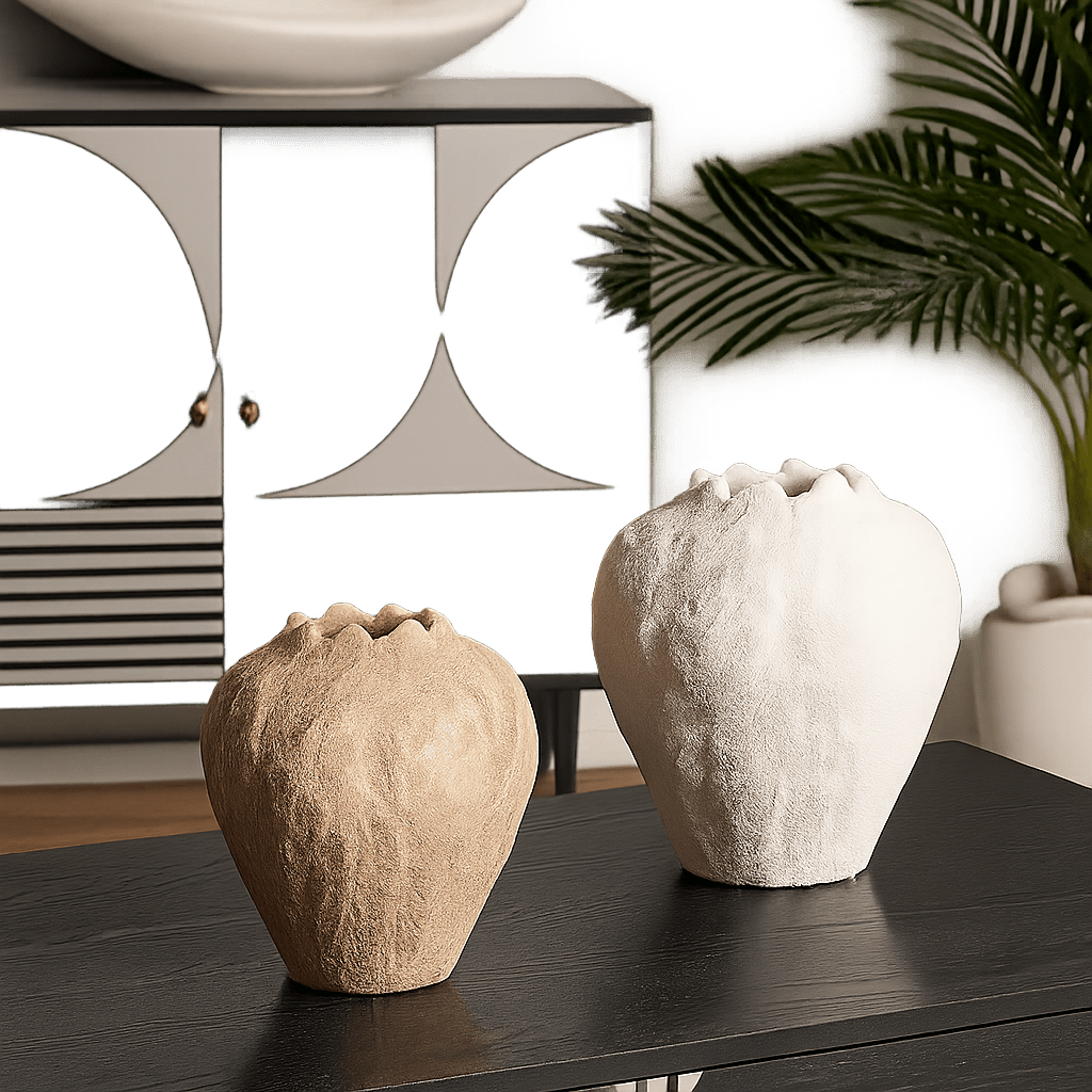 Beige Small Ceramic Vase - LUXONAS