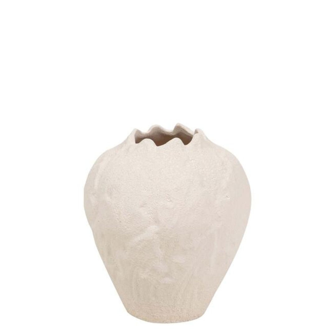 Beige Small Ceramic Vase for Elegant Home Decor