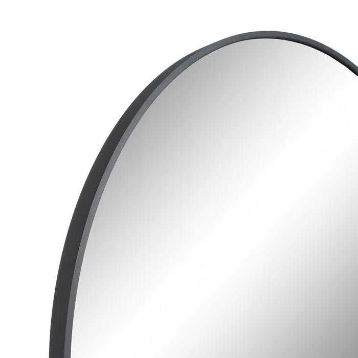 Black Aluminium Curve Top Floor Mirror 180 x 80 - LUXONAS