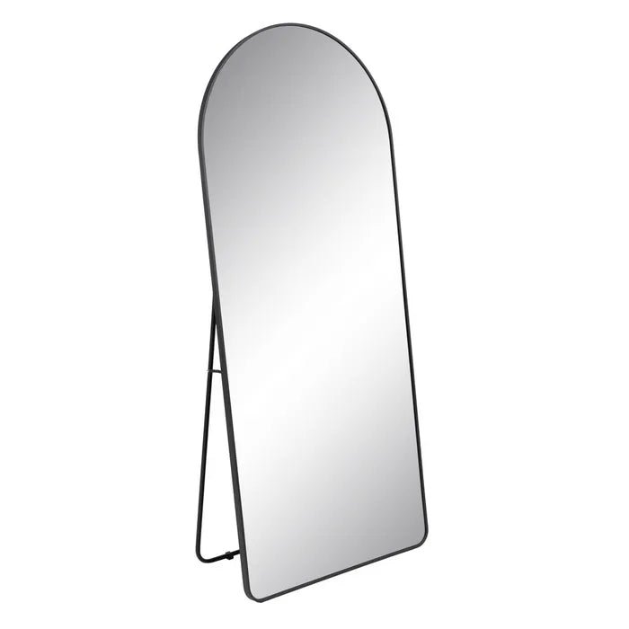 Black Aluminium Curve Top Floor Mirror 180 x 80