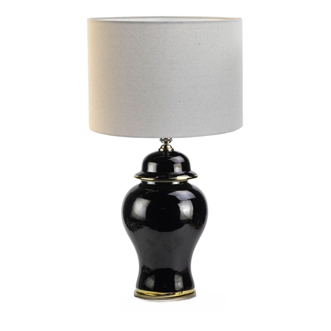 Elegant Black Ceramic Base Table Lamp