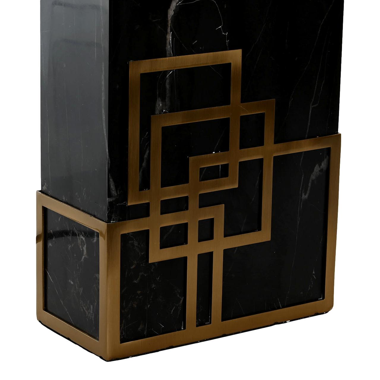 Black Marble & Gold Metal Table Lamp - LUXONAS