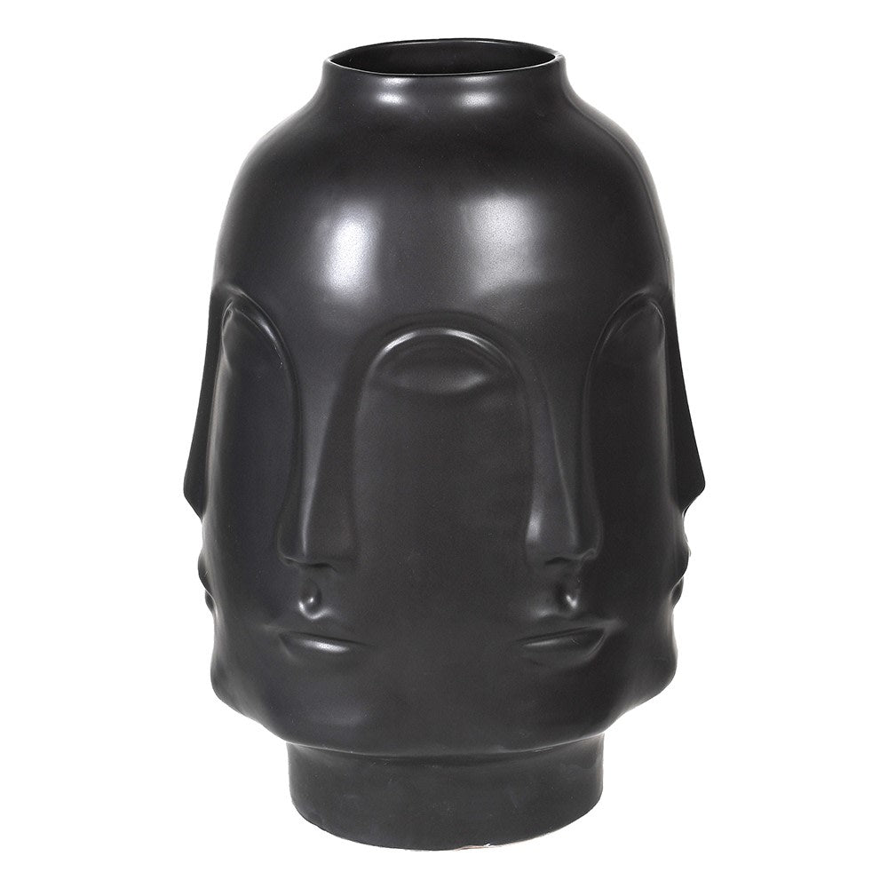 Black Multi Face Vase - Elegant Ceramic Home Decor - LUXONAS
