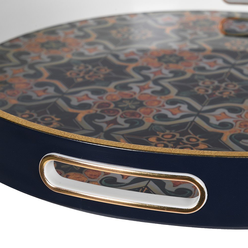 Black Rim Moroccan Tray - Elegant Serveware for Every Occasion - LUXONAS