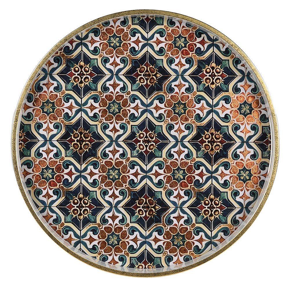 Black Rim Moroccan Tray - Elegant Serveware for Every Occasion - LUXONAS