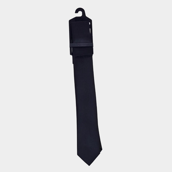 Black Satin Tie and Pocket Square Set