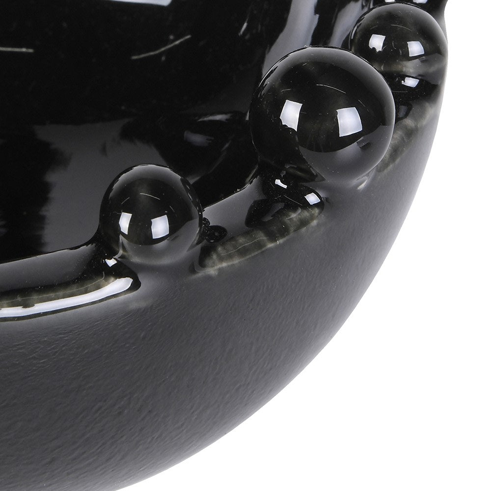 Black Small Bobble Bowl - Elegant Stoneware Design for Everyday Use - LUXONAS