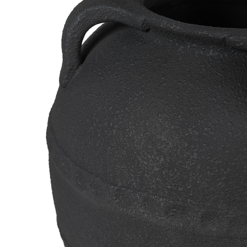 Black Terracotta Vase - Elegant Ceramic Home Decor - LUXONAS
