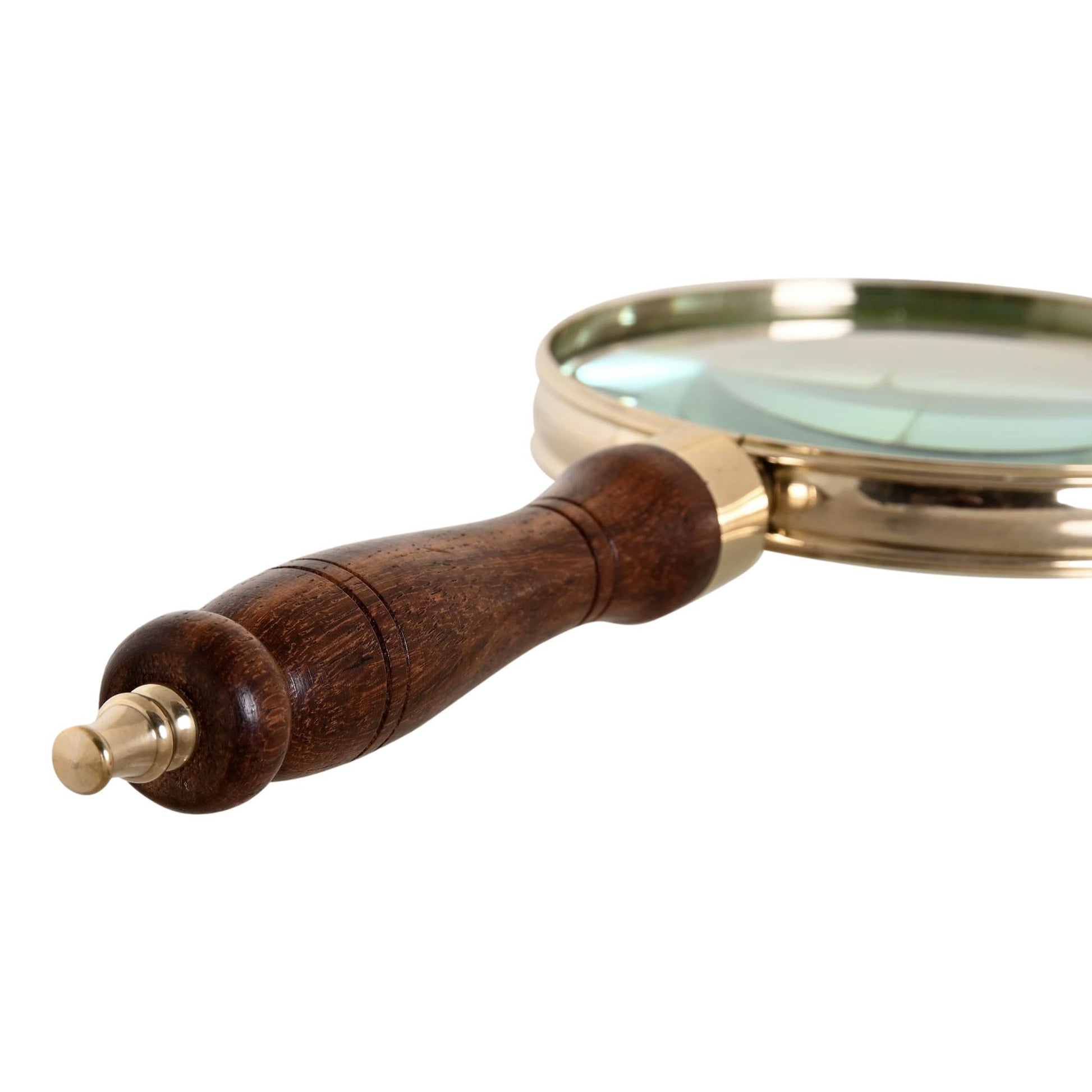 Brass Magnifying Glass with Mango Wood Handle - LUXONAS