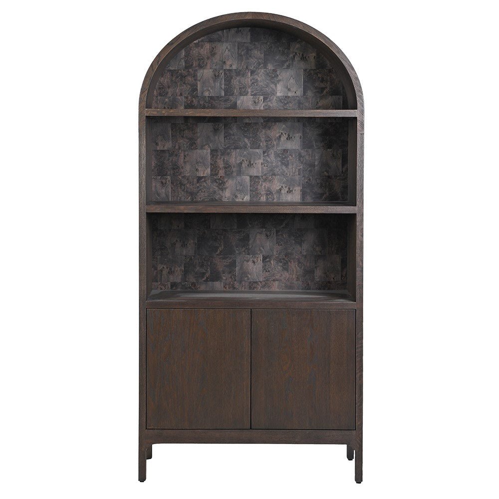 Brown Arched Cabinet – Elegant Storage Solution - LUXONAS