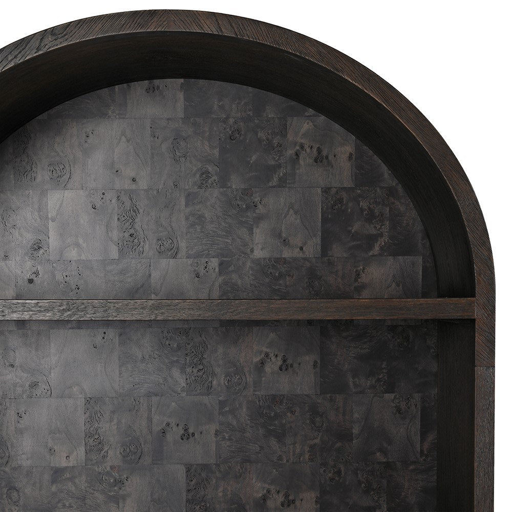 Brown Arched Cabinet – Elegant Storage Solution - LUXONAS
