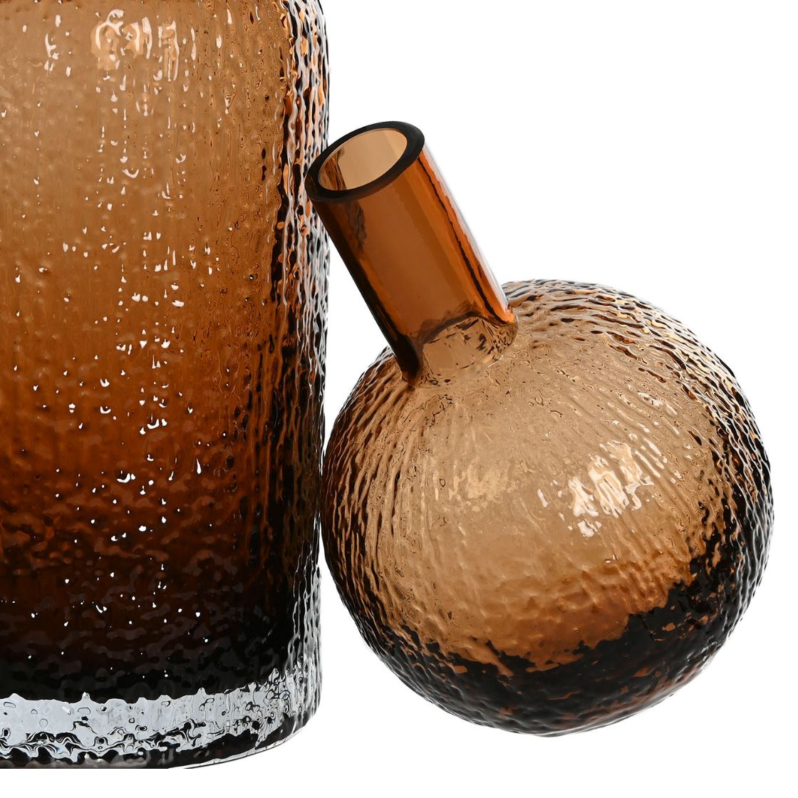 Brown Bottle Vase w/Ball Top 43cm - LUXONAS