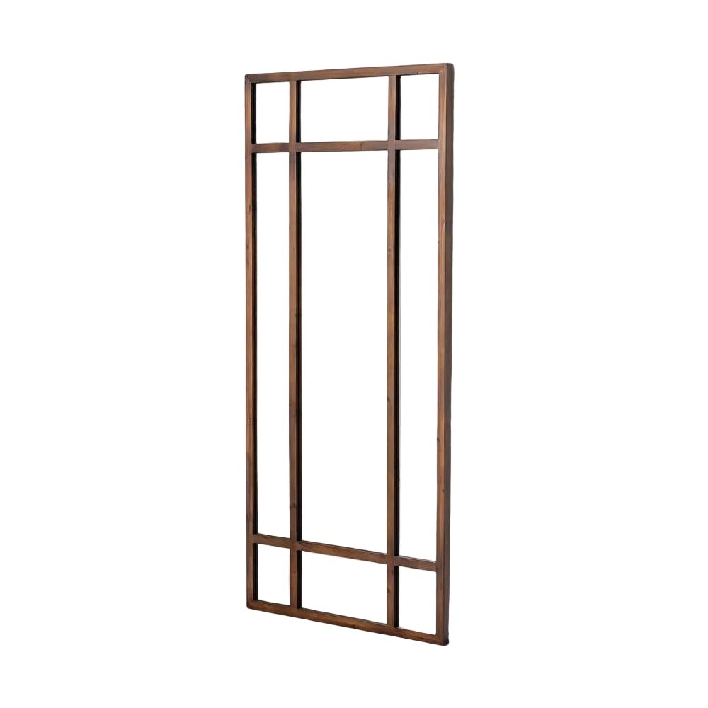 Brown Fir Wood Wall Mirror