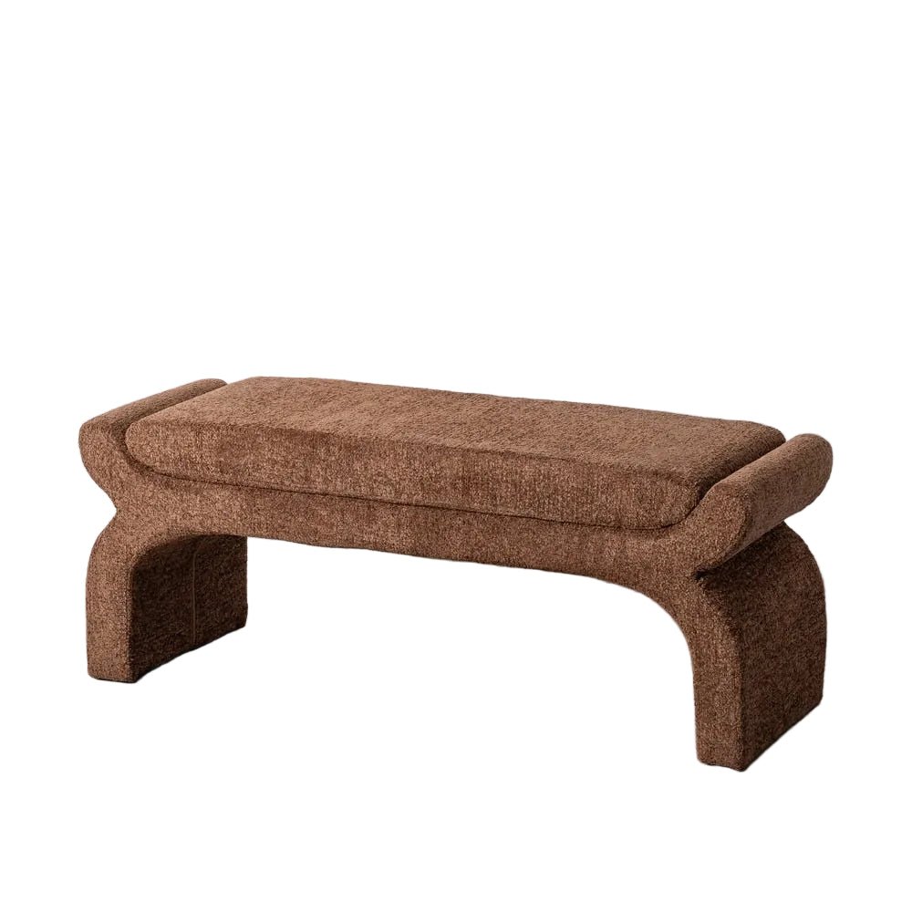 Brown Upholstered Bench