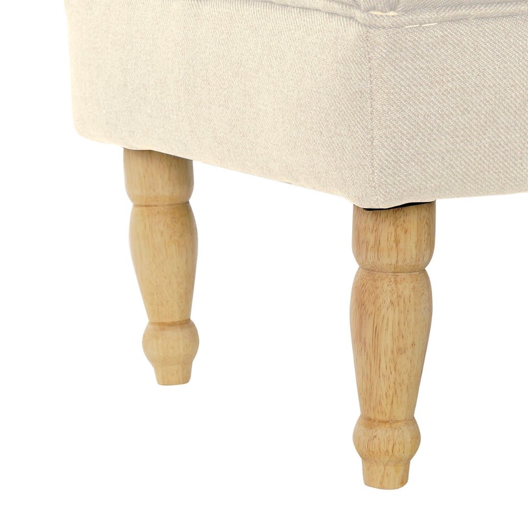 Buttoned Cream Bench - Elegant and Functional Seating - LUXONAS