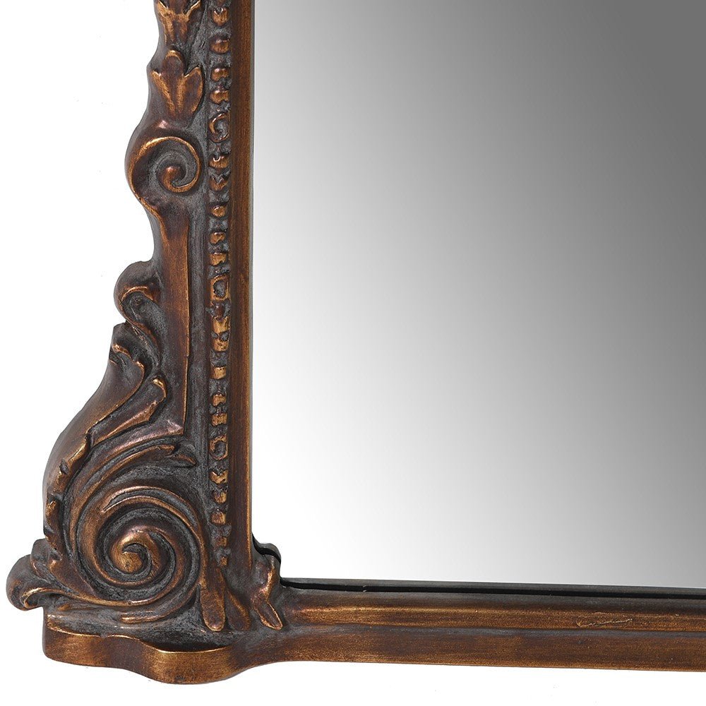 Carved Effect Overmantle Wall Mirror - LUXONAS