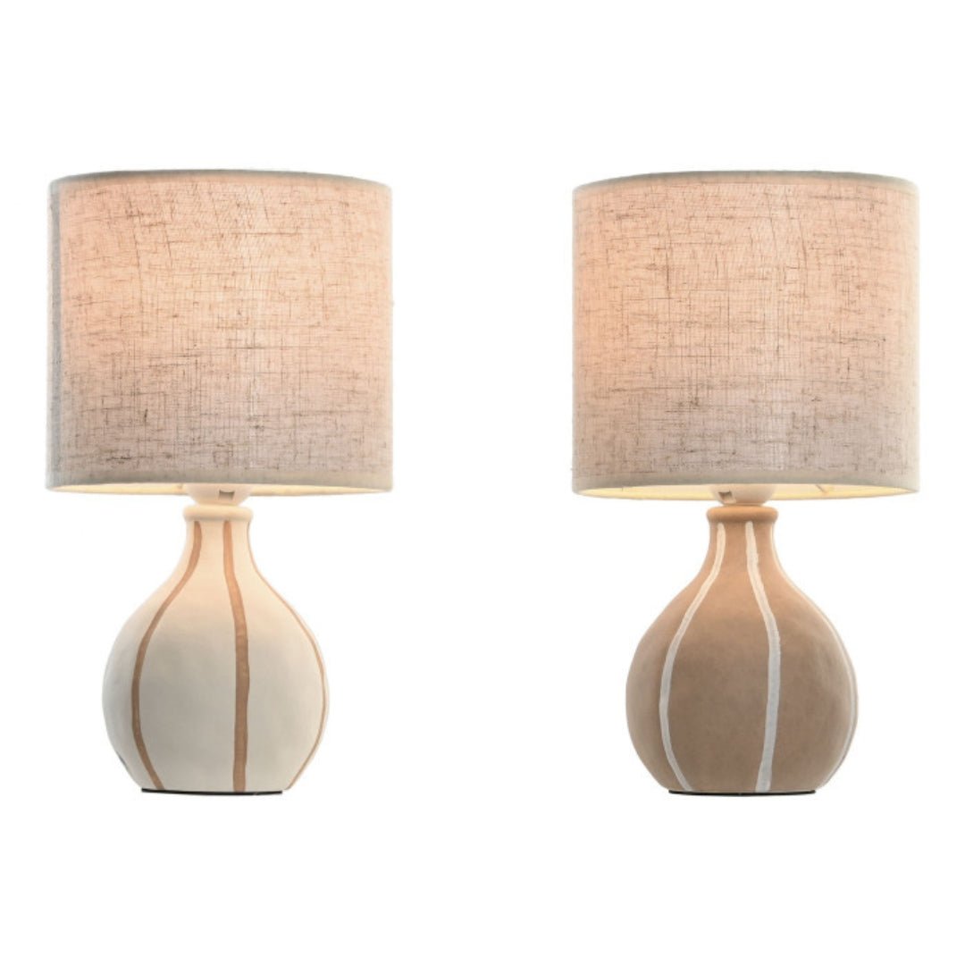 Ceramic Stripped Table Lamp - LUXONAS