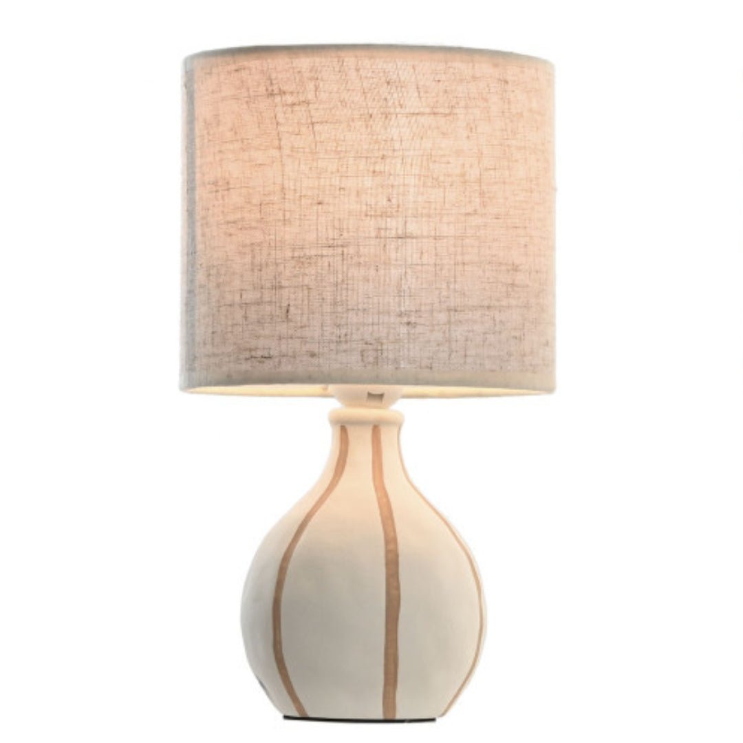 Ceramic Stripped Table Lamp - LUXONAS